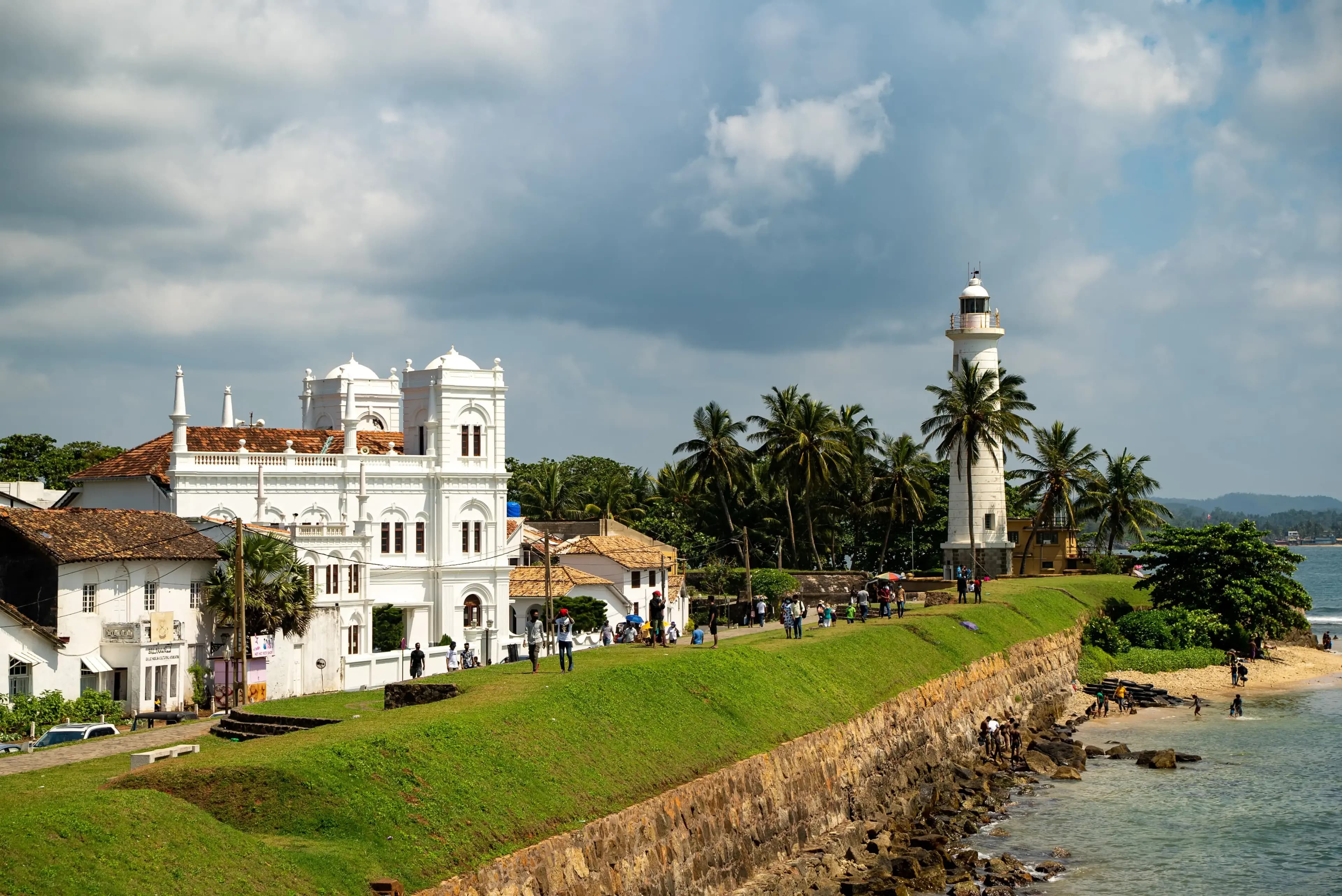 The ramparts of Galle Fort at sunset