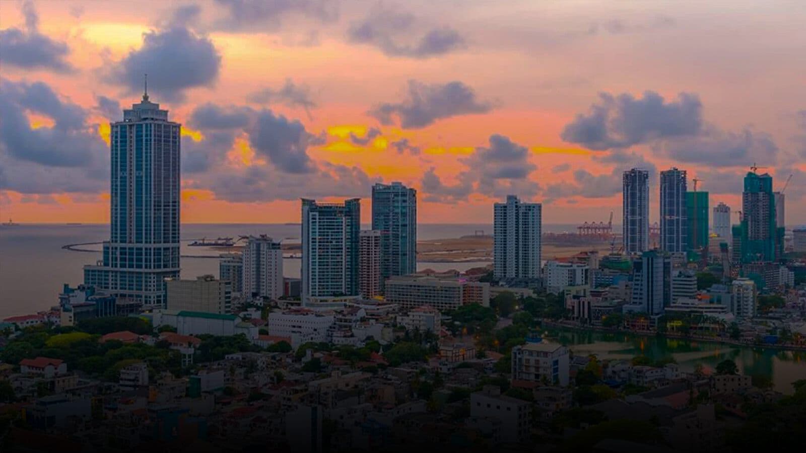 Colombo's high-rises at sunset
