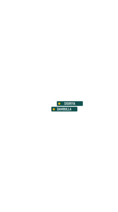 Sri Lanka with Sigiriya and Dambulla pinned