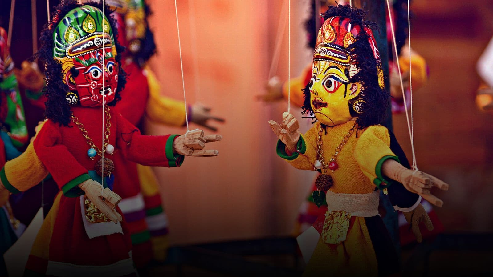 Traditional string puppets in costume