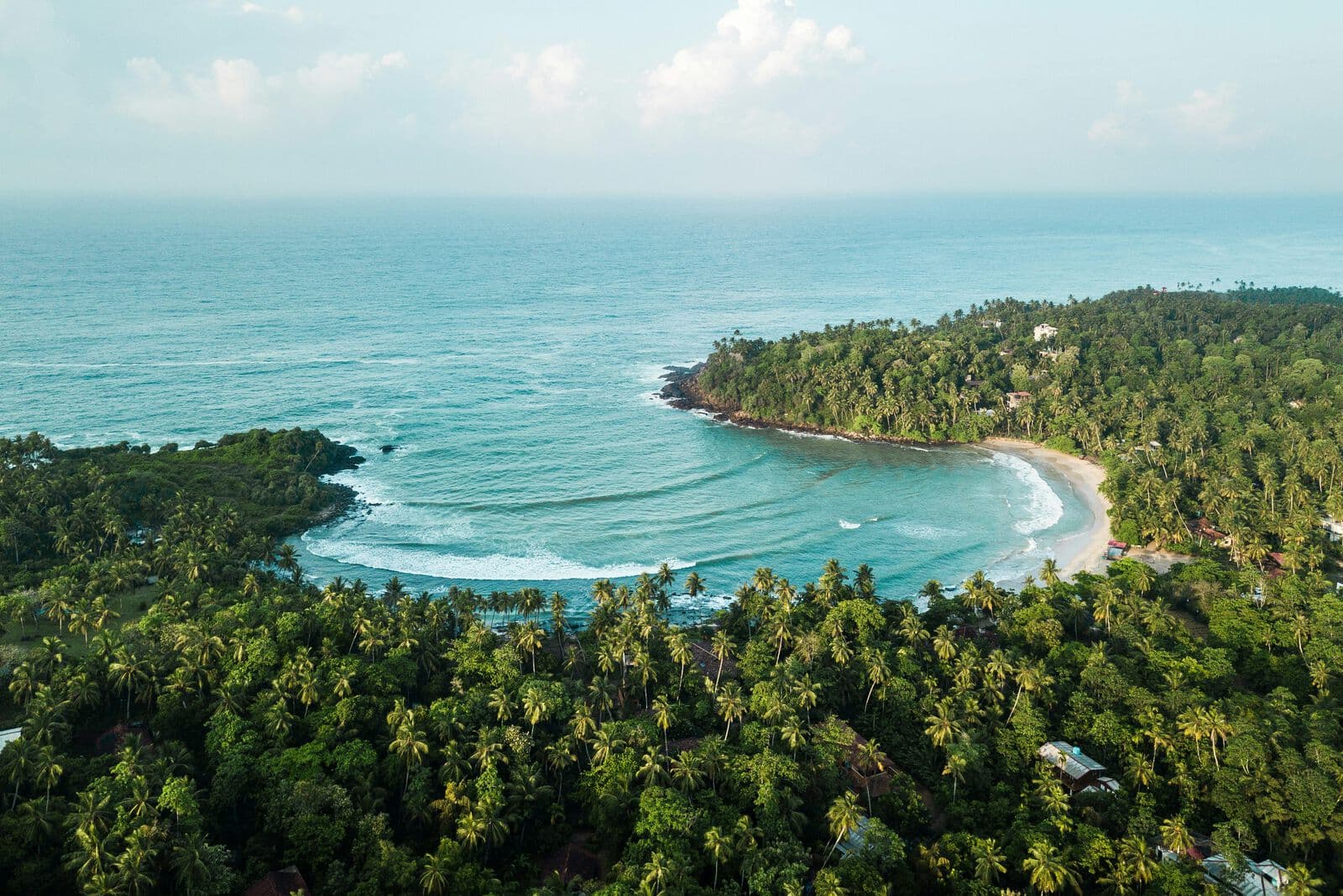 A turquoise bay seen from the air