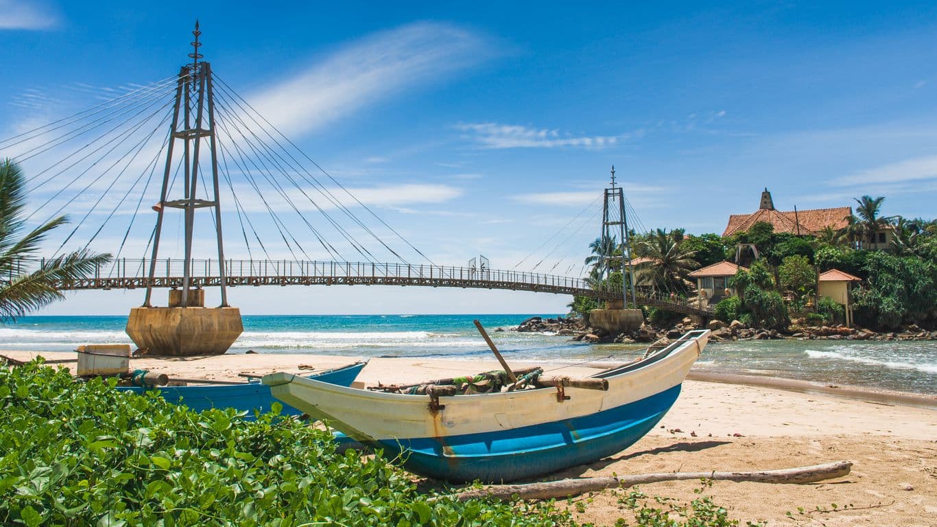 The south coast with Matara marked