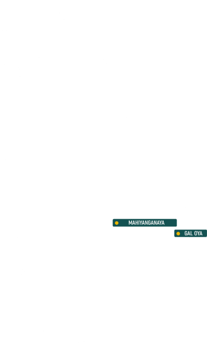 Sri Lanka with Mahiyanganaya and Gal Oya pinned