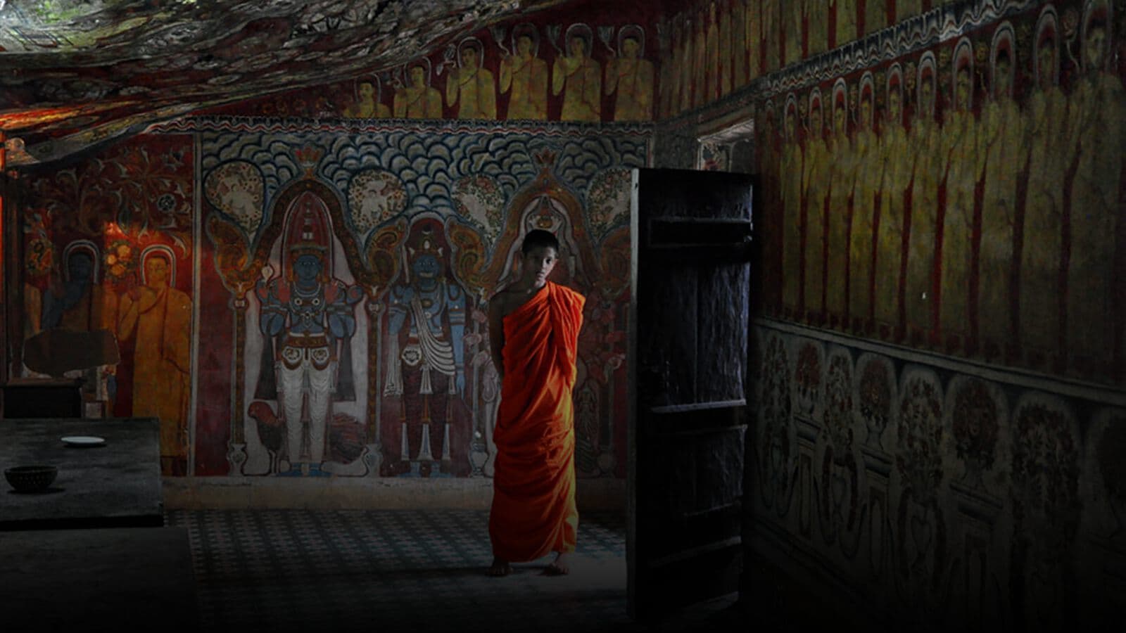 A monk at the Mulkirigala rock temple