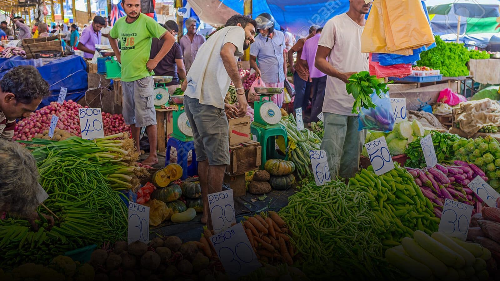 Vendors at a produce market