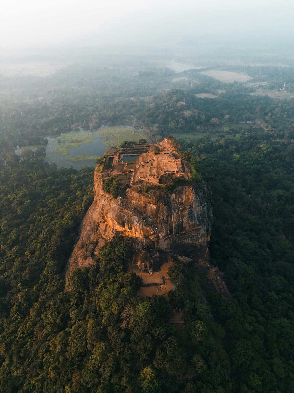 The palace ruins on the summit of Sigiriya