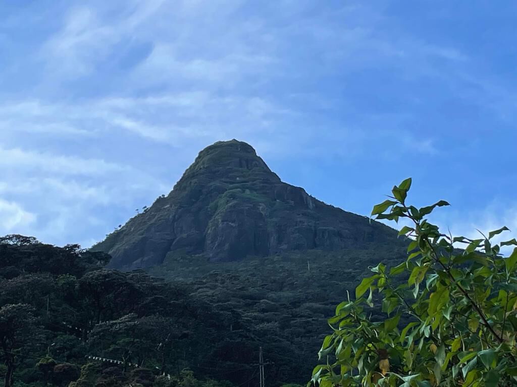Adam's Peak under a clearing sky