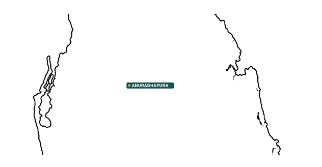 The north-central plain with Anuradhapura marked