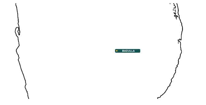 The Uva highlands with Badulla marked