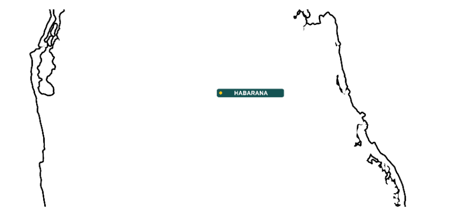 The cultural triangle with Habarana marked