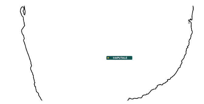 The Uva highlands with Haputale marked