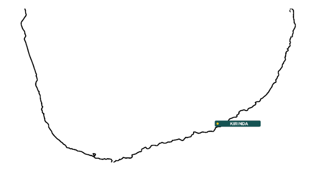 The southeast coast with Kirinda marked