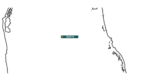 The dry zone with Sigiriya marked