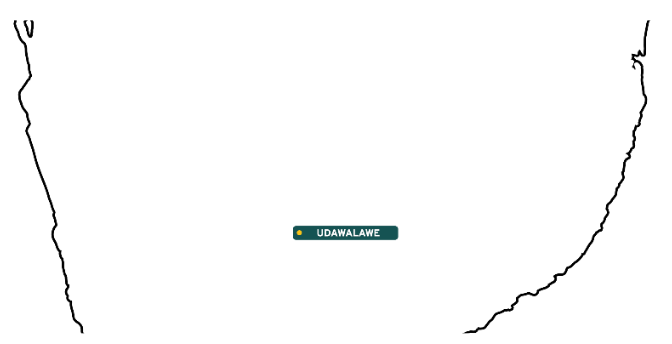 The southern interior with Udawalawe marked